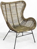 RATTAN ARMCHAIR VINTAGE LOOK - CHAIRS, STOOLS